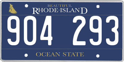 RI license plate 904293