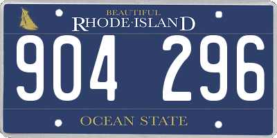 RI license plate 904296