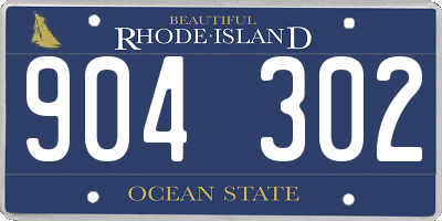 RI license plate 904302