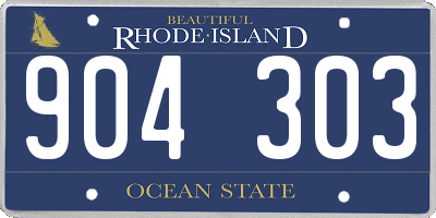 RI license plate 904303