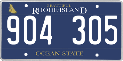 RI license plate 904305