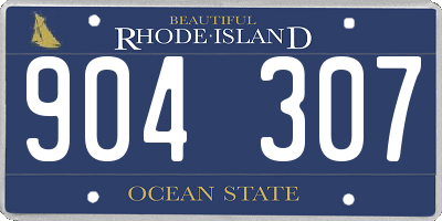 RI license plate 904307