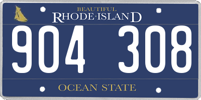 RI license plate 904308