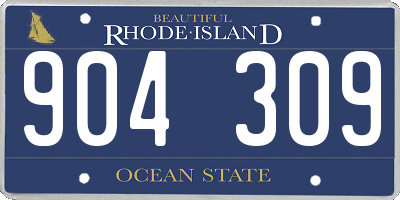 RI license plate 904309