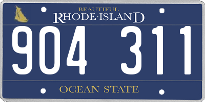 RI license plate 904311