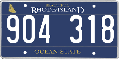 RI license plate 904318