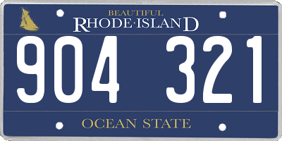 RI license plate 904321