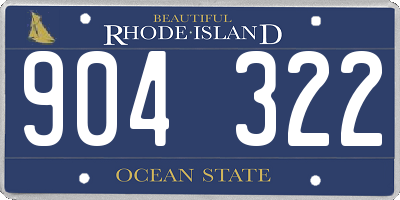 RI license plate 904322
