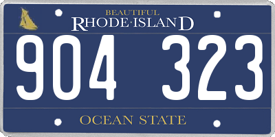 RI license plate 904323