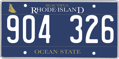 RI license plate 904326