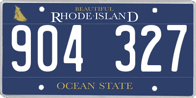 RI license plate 904327
