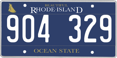 RI license plate 904329