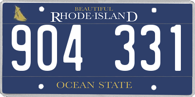 RI license plate 904331