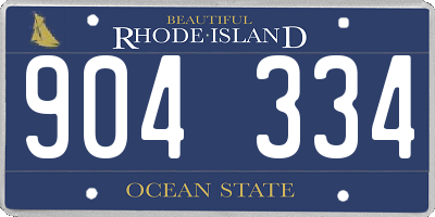 RI license plate 904334