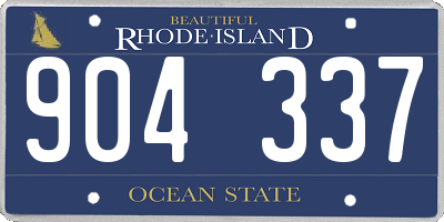 RI license plate 904337