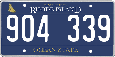 RI license plate 904339