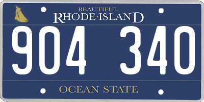 RI license plate 904340