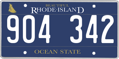 RI license plate 904342