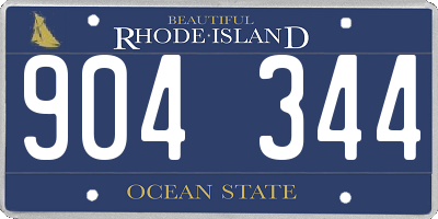 RI license plate 904344