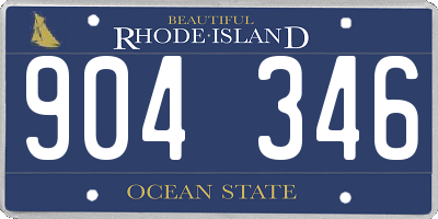 RI license plate 904346