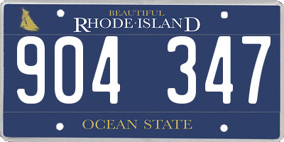 RI license plate 904347