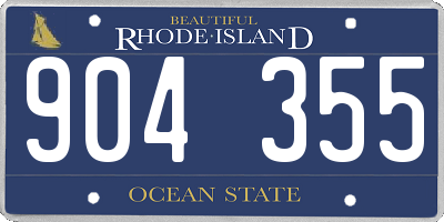 RI license plate 904355