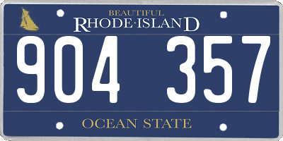 RI license plate 904357