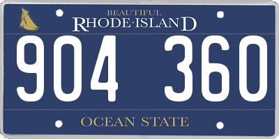 RI license plate 904360