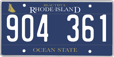 RI license plate 904361