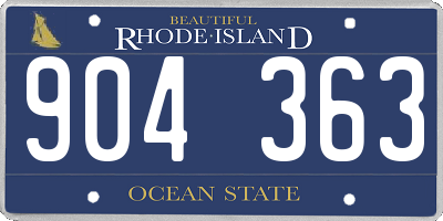 RI license plate 904363
