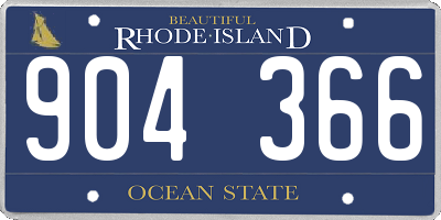 RI license plate 904366