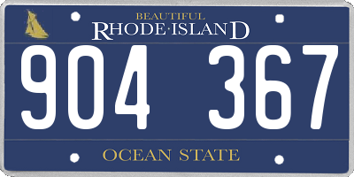 RI license plate 904367