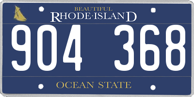 RI license plate 904368
