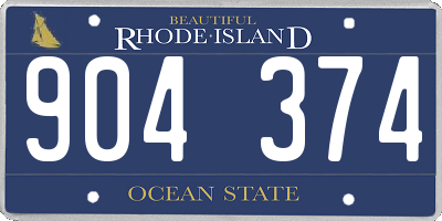 RI license plate 904374