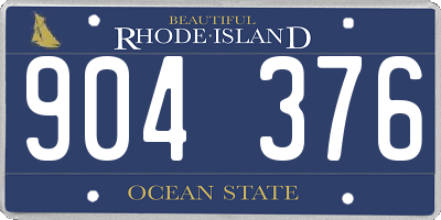 RI license plate 904376