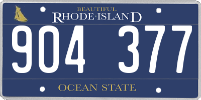 RI license plate 904377