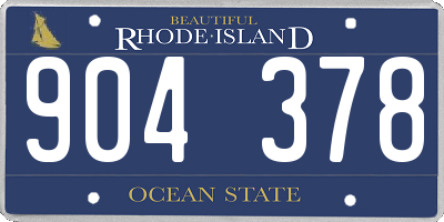 RI license plate 904378