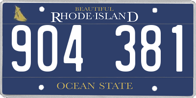 RI license plate 904381