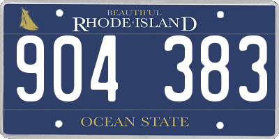 RI license plate 904383