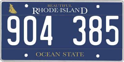 RI license plate 904385