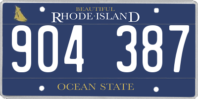 RI license plate 904387