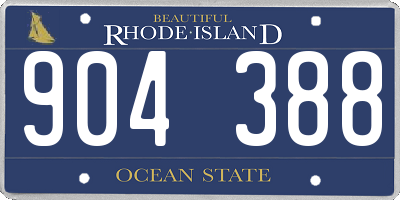 RI license plate 904388