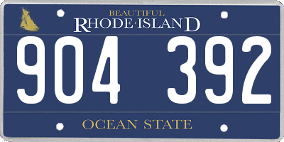 RI license plate 904392
