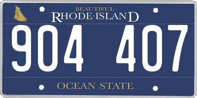 RI license plate 904407