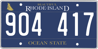 RI license plate 904417