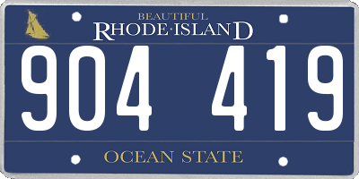 RI license plate 904419