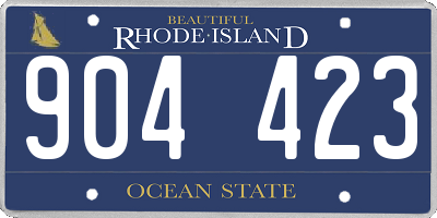 RI license plate 904423