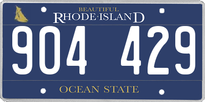 RI license plate 904429
