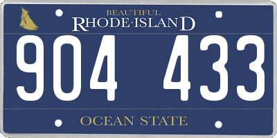 RI license plate 904433