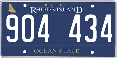 RI license plate 904434